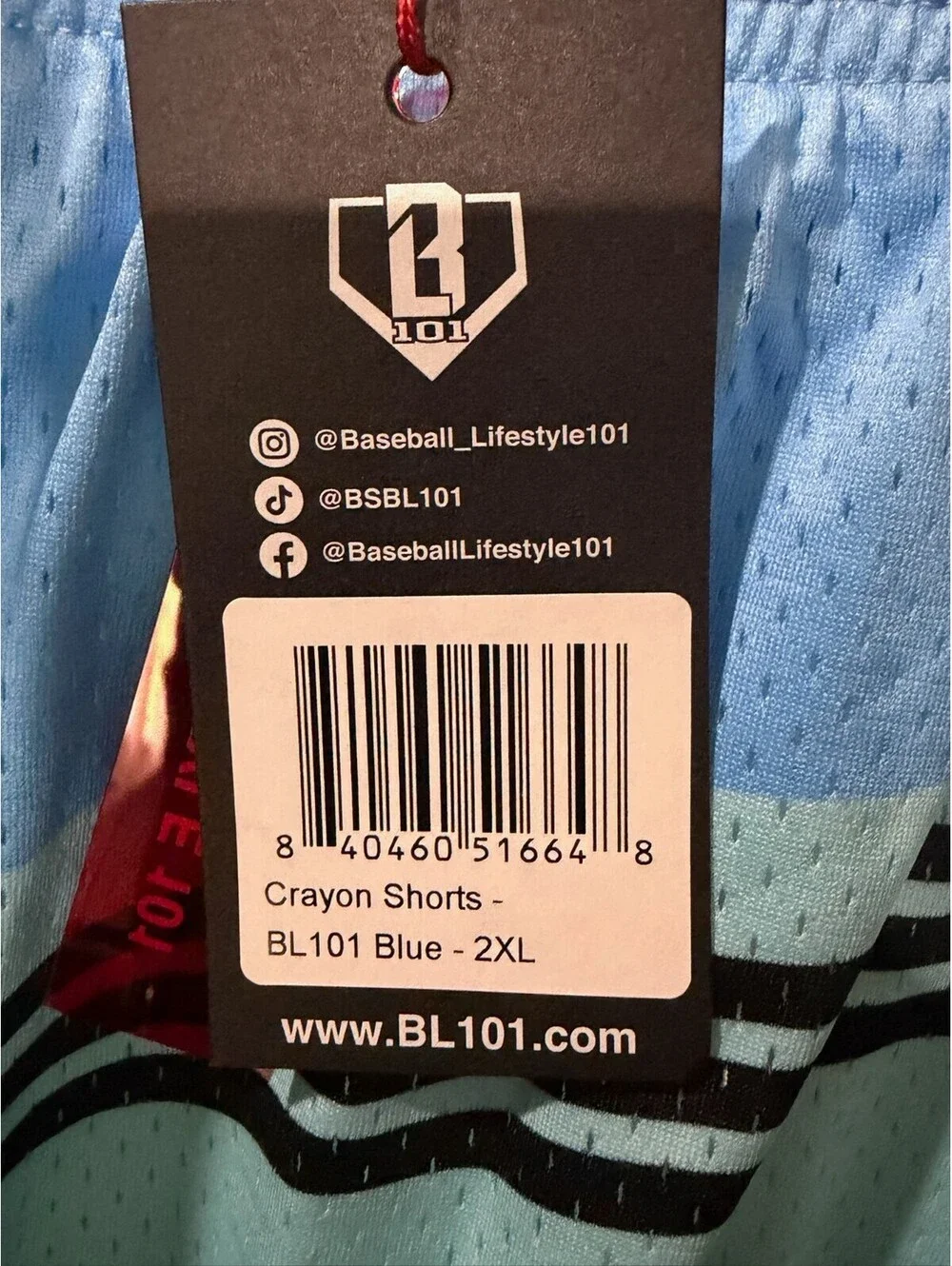 Baseball Lifestyle 101 Crayon Shorts Blue 2XL NWT Mesh Athletic Baseball